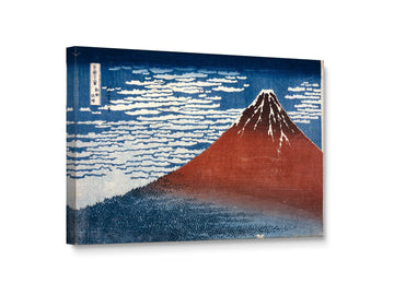 ART - Red Fuji, by Katsushika Hokusai Reproduction - Giclee Wall Art Decor, Gallery Wrapped, Stretched, Framed Ready