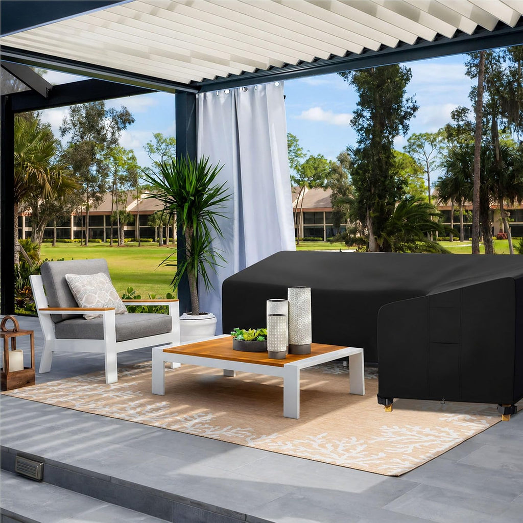 Outdoor Sectional Cover fit 104 x 83 inch L-Shaped Couch Sofa | Waterproof, Weatherproof, fit 103 x 82, 102 x 80, 101