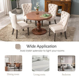 KCC Velvet Dining Chairs Set of 4, Upholstered High-end Tufted Dining Room Chair with Nailhead Back Ring Pull Trim