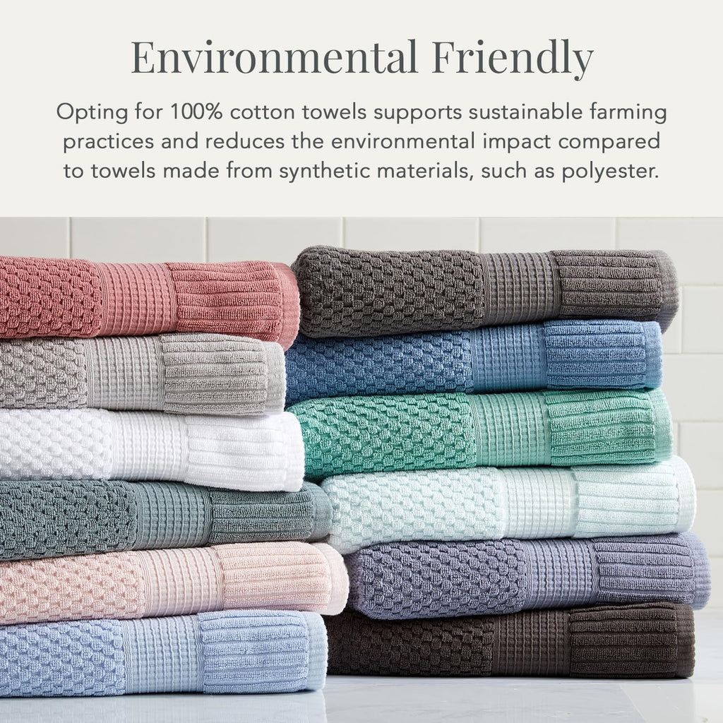 100% Cotton 6-Piece Bath Towel Set | Grey | Oeko-TEX | Quick-Dry | 30" x 52" Bath Towels | 16" x 28" Hand Towels |