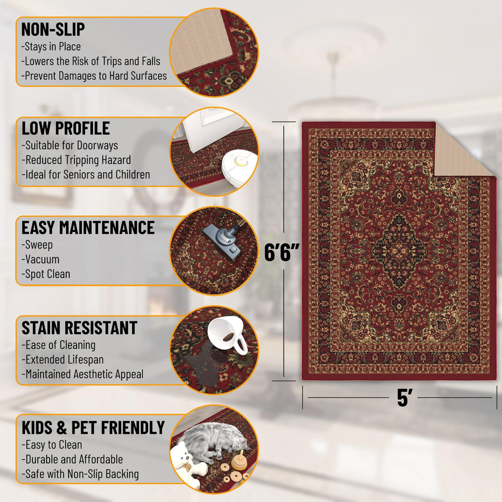 Persian Medallion Area Rugs - Bedroom Rug