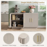 55" Modern Fluted Sideboard Buffet Cabinet, Space-Saving Storage Credenza for Home Coffee Bar