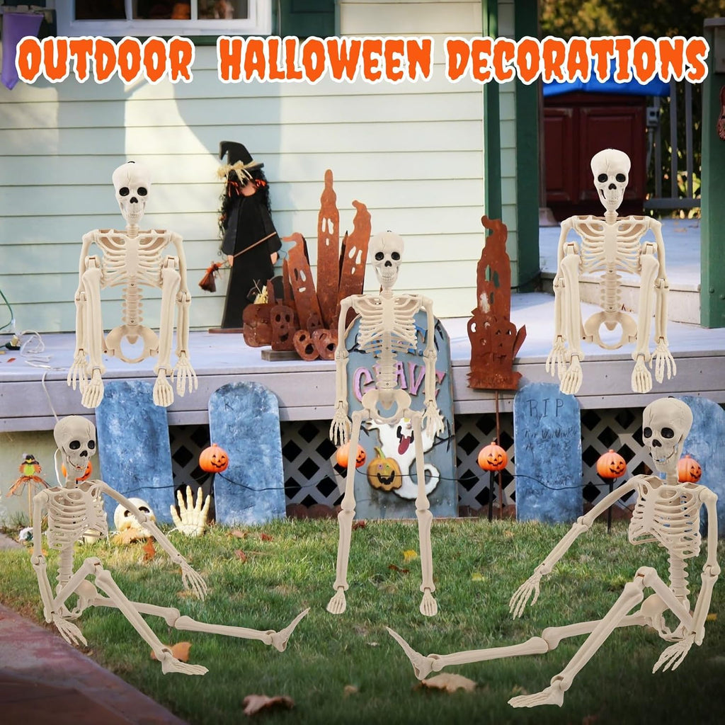 Halloween Skeleton Decor 36 Inches (with White Light) - Set of 2