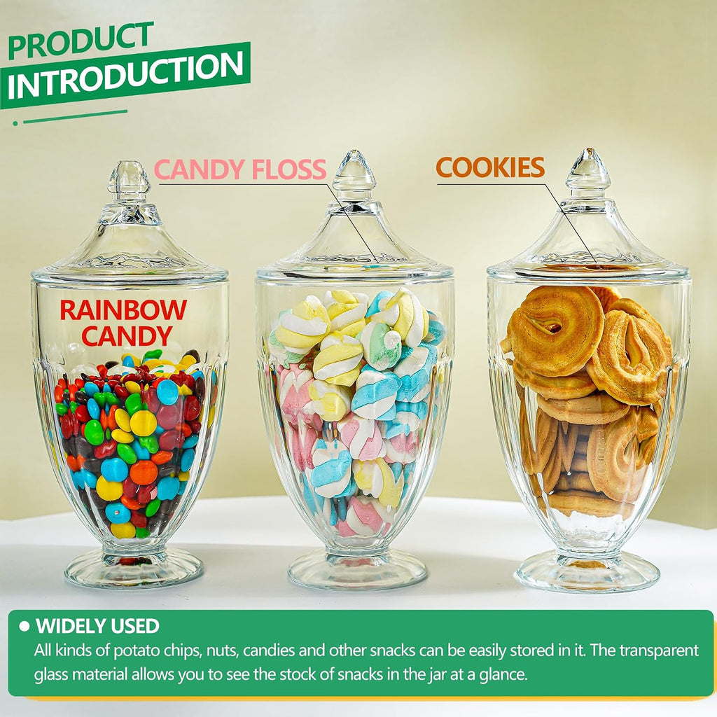 26oz Glass Cookie Jar with Lid, Clear Candy and Cookie Storage