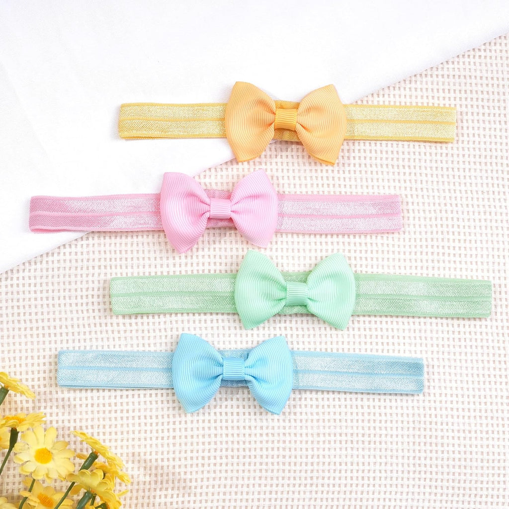 30 Colors Baby Bows Nylon Headbands 2.5Inch Small Grosgrain Ribbon Hair Bow