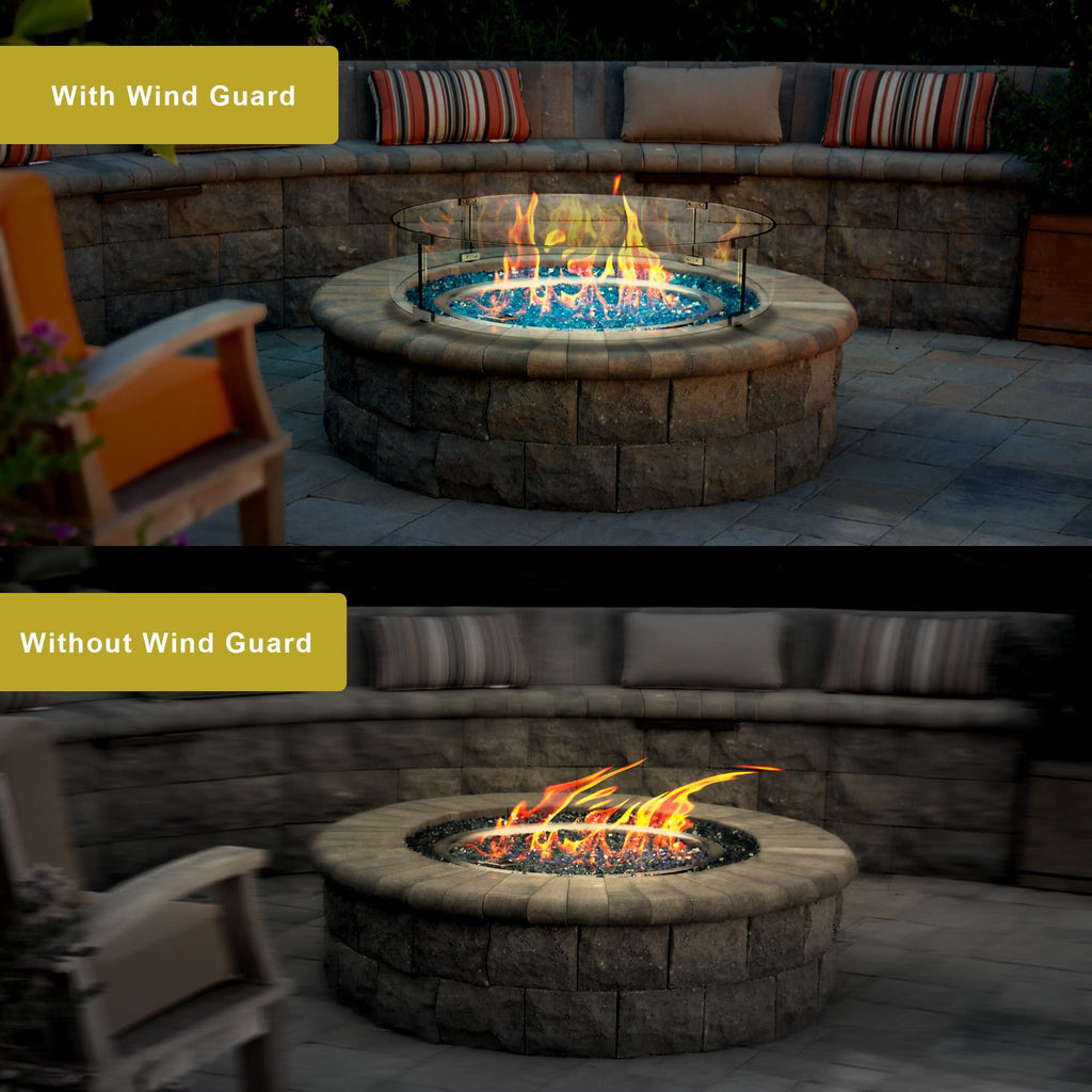 23.5" L x 23.5" x 6" Square Fire Pit Glass Wind Guard Clear Tempered Glass Flame Protective Pane Wind Resistant