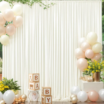 10x10 Ivory Backdrop Curtain for Wedding Parties Wrinkle Free Ivory Photo Curtains Backdrop Drapes Fabric Decoration