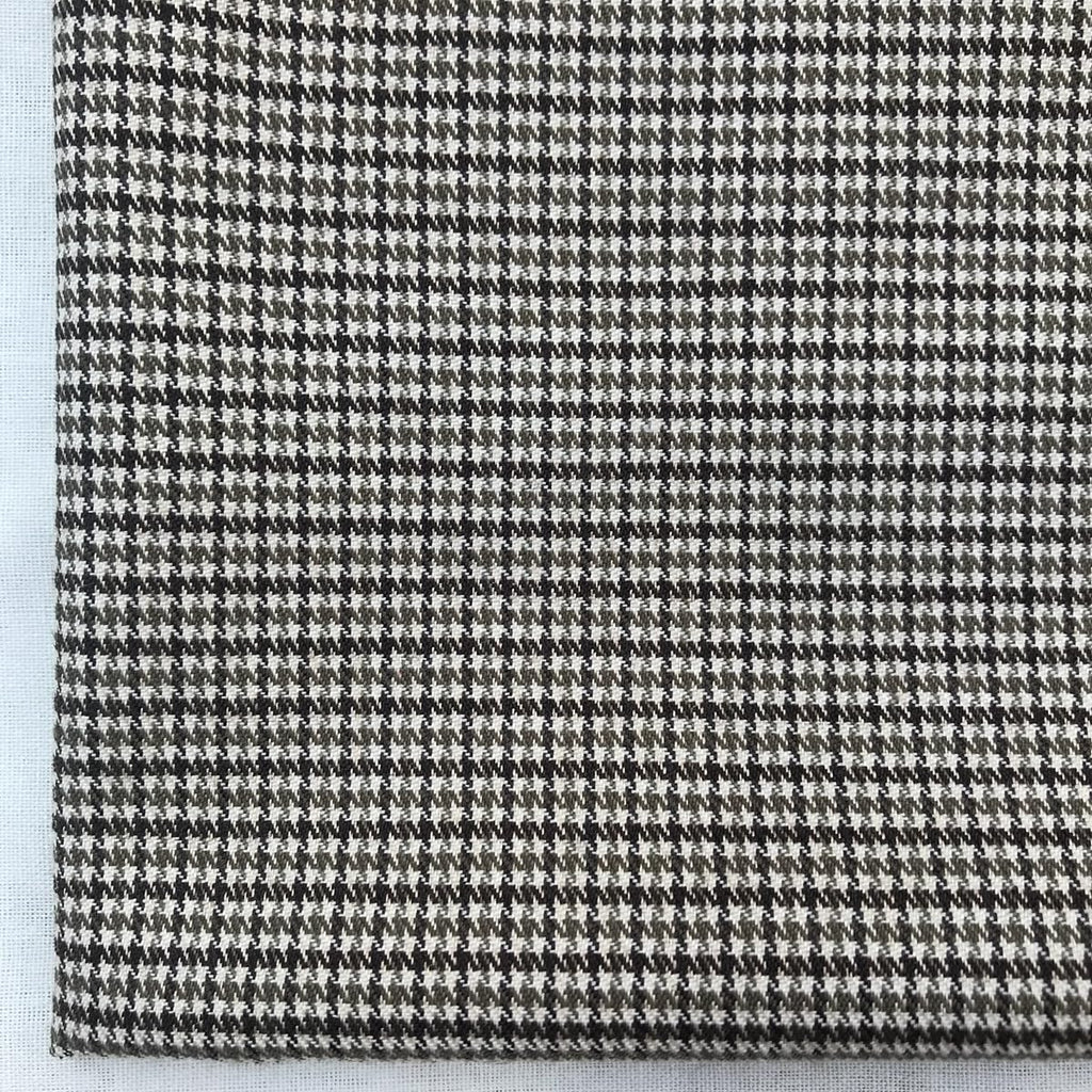 72x59 Inch Brown & White Stretch Houndstooth Fabric Medium Weight