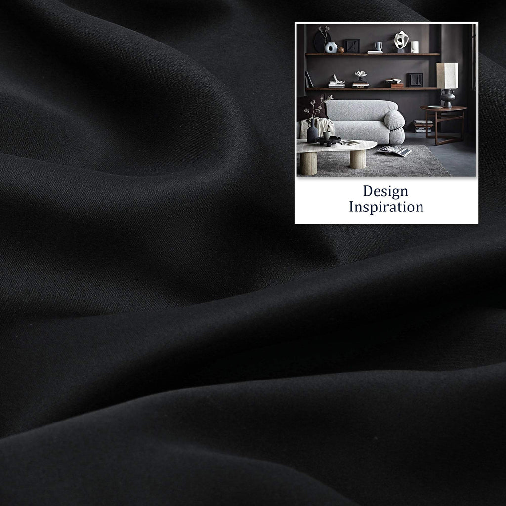 Black Blackout Curtain Panels/Drapes (60 Inch Wide by 120 Inch Length, 2 Panels) Solid Thermal Insulated Energy