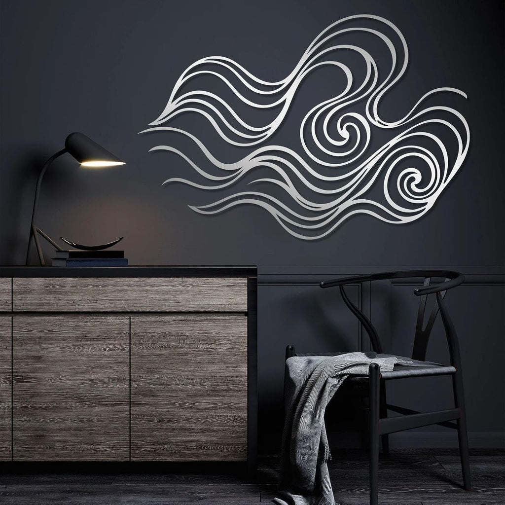 Abstract Wave Wall Decor, Minimalist Wave Metal Wall Art, Modern Wall Hanging, Minimalist Line Art Decor, Aesthetic