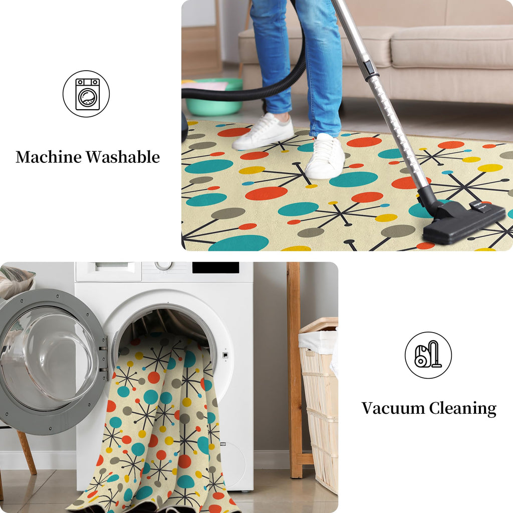 Retro Mid Century Modern Kitchen Runner Rugs s