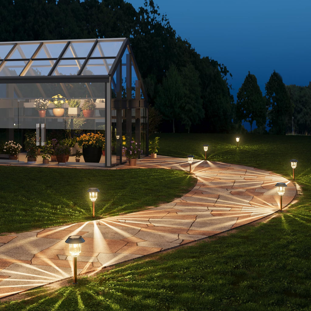 Solar Lights Outdoor Waterproof, 4 Pack Solar Pathway Garden Lights