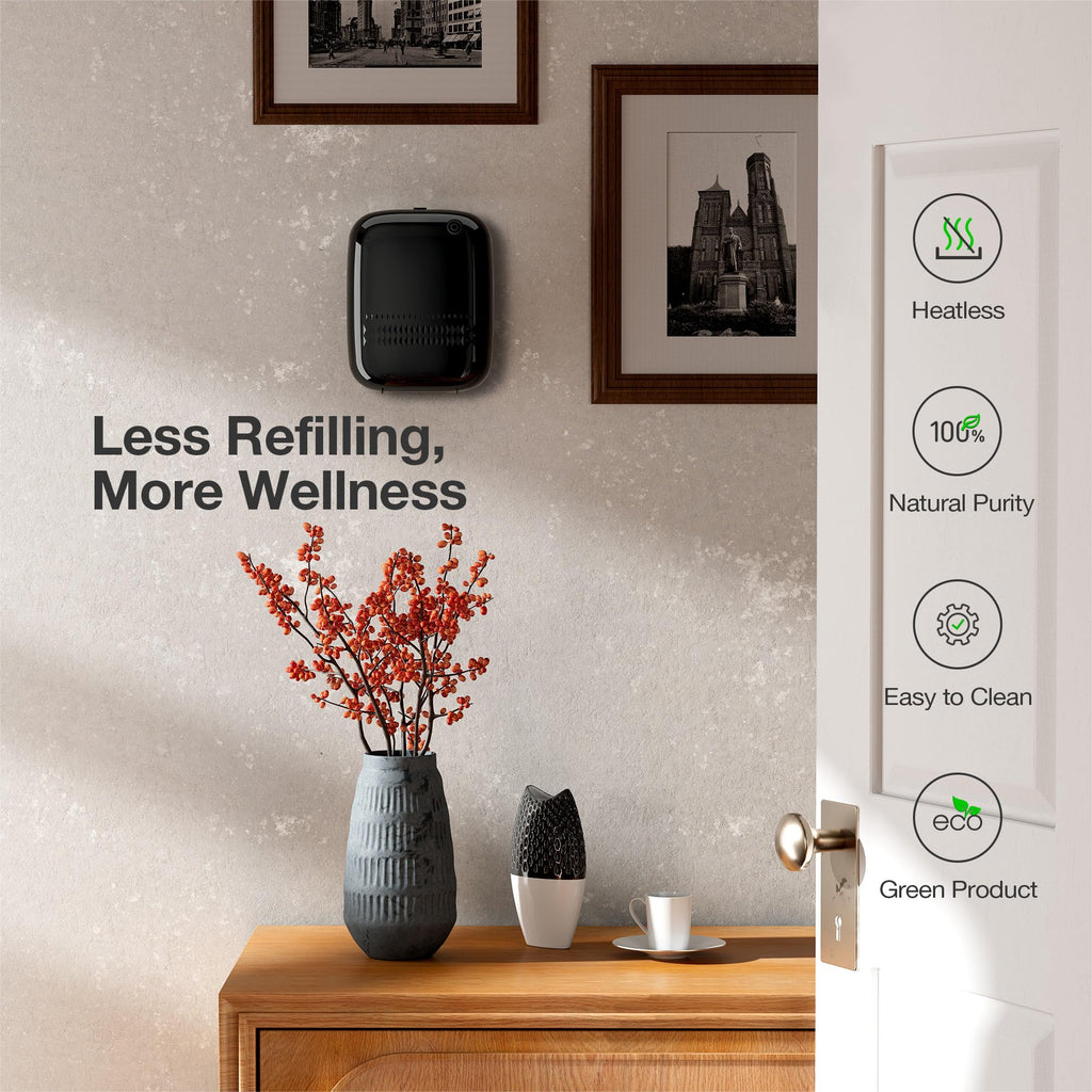 ANW Smart Waterless Essential Oil Diffuser for Large Room, Black