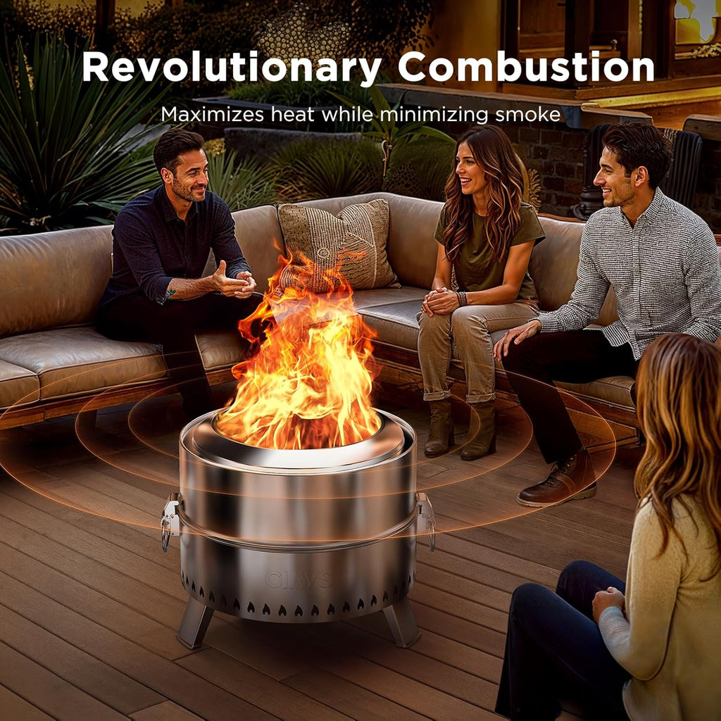 Smokeless Firepit, 19 Inch Fire Pit for Camping with Patented Technology