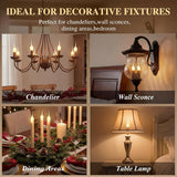 6 Pack Mini Silicone Dipped Candle Light Bulbs, 3 Watt E12 Candelabra Base, 2700K Warm Yellow Flame Tip Decorative