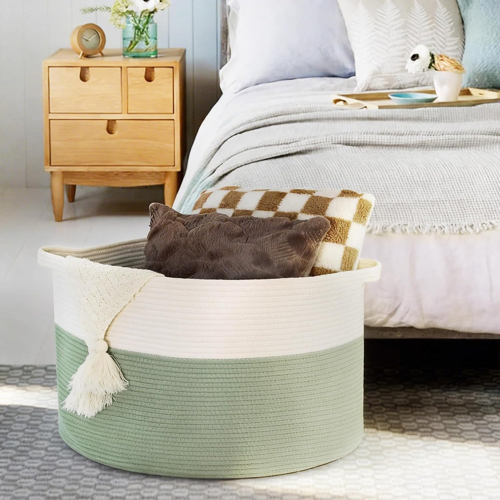 Extra Large Blanket Basket, 22" X 22" X 14" Kids Dog Toy Storage Bin Box, Nursery Baby Toddler Toy Organizer, Soft
