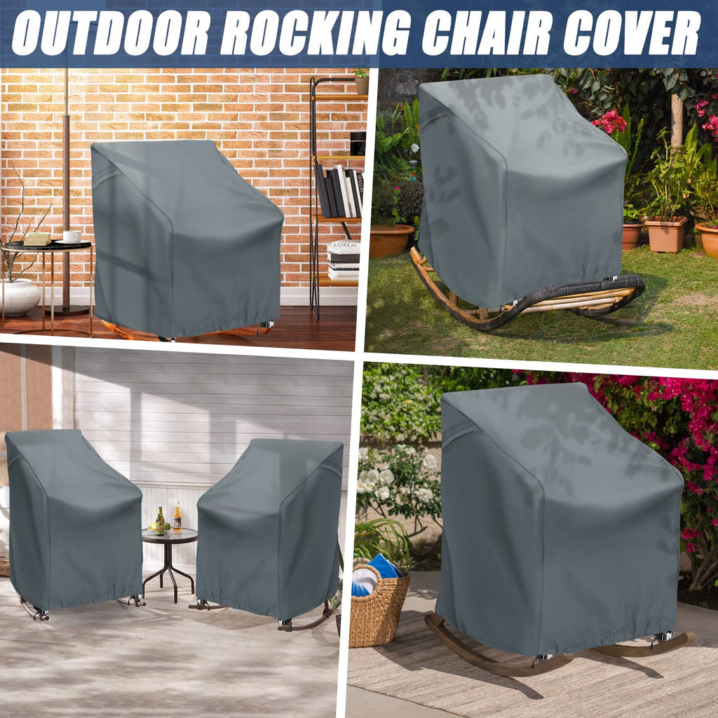 Outdoor Rocking Chair Cover, Waterproof Weather Resistant Patio Chair Cover