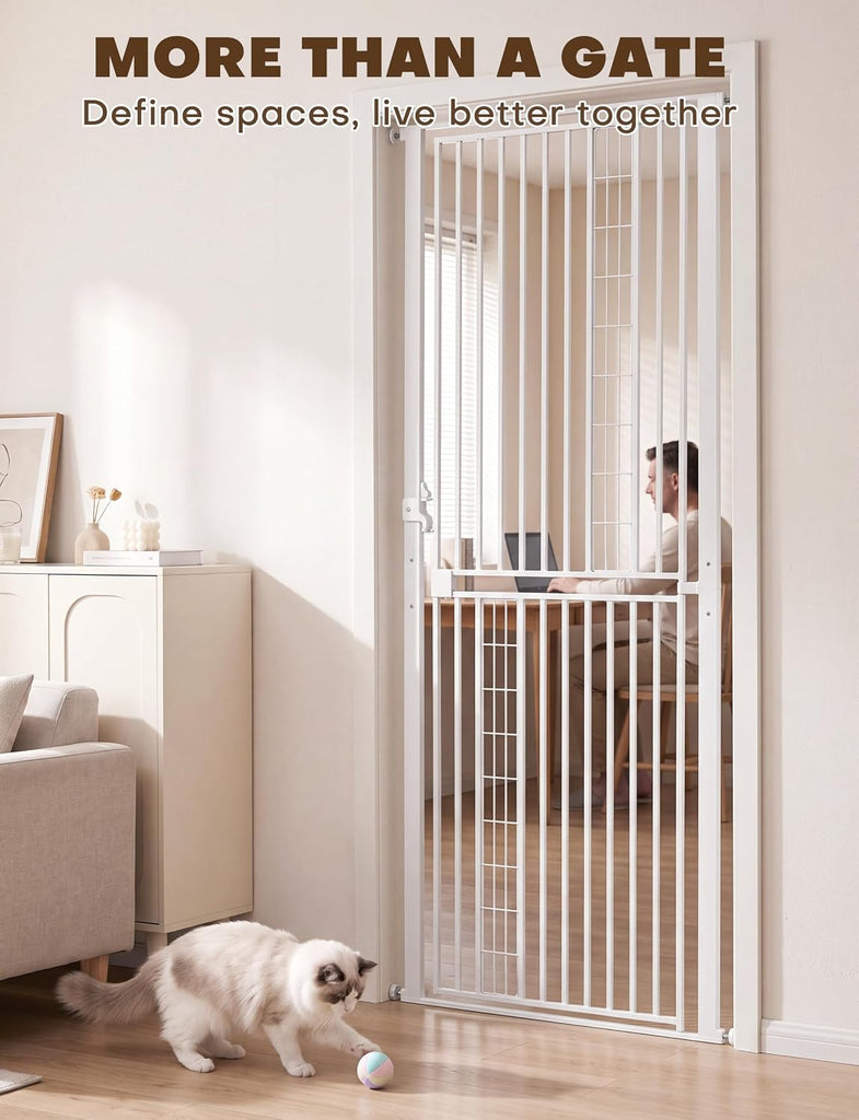 79" Extra Tall Cat Gate for Doorway, 29.5"-40.55" Wide Pet Gate