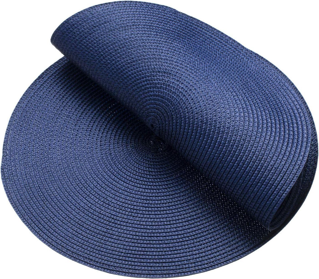 Round Placemats Heat Resistant Washable Non-Slip Woven Braided Table Mats for Dining Table Kitchen & Home - Set of 4