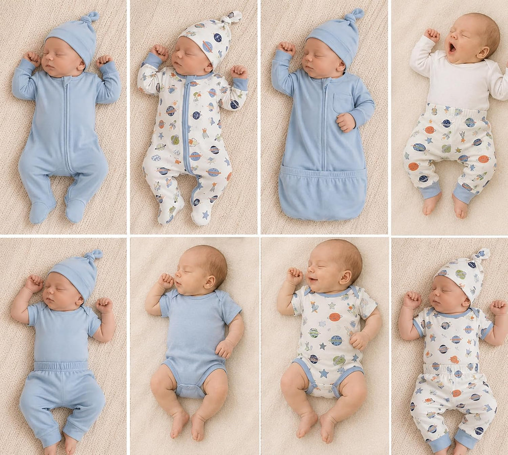Organic Cotton Unisex Baby Layette Registry Clothes Set
