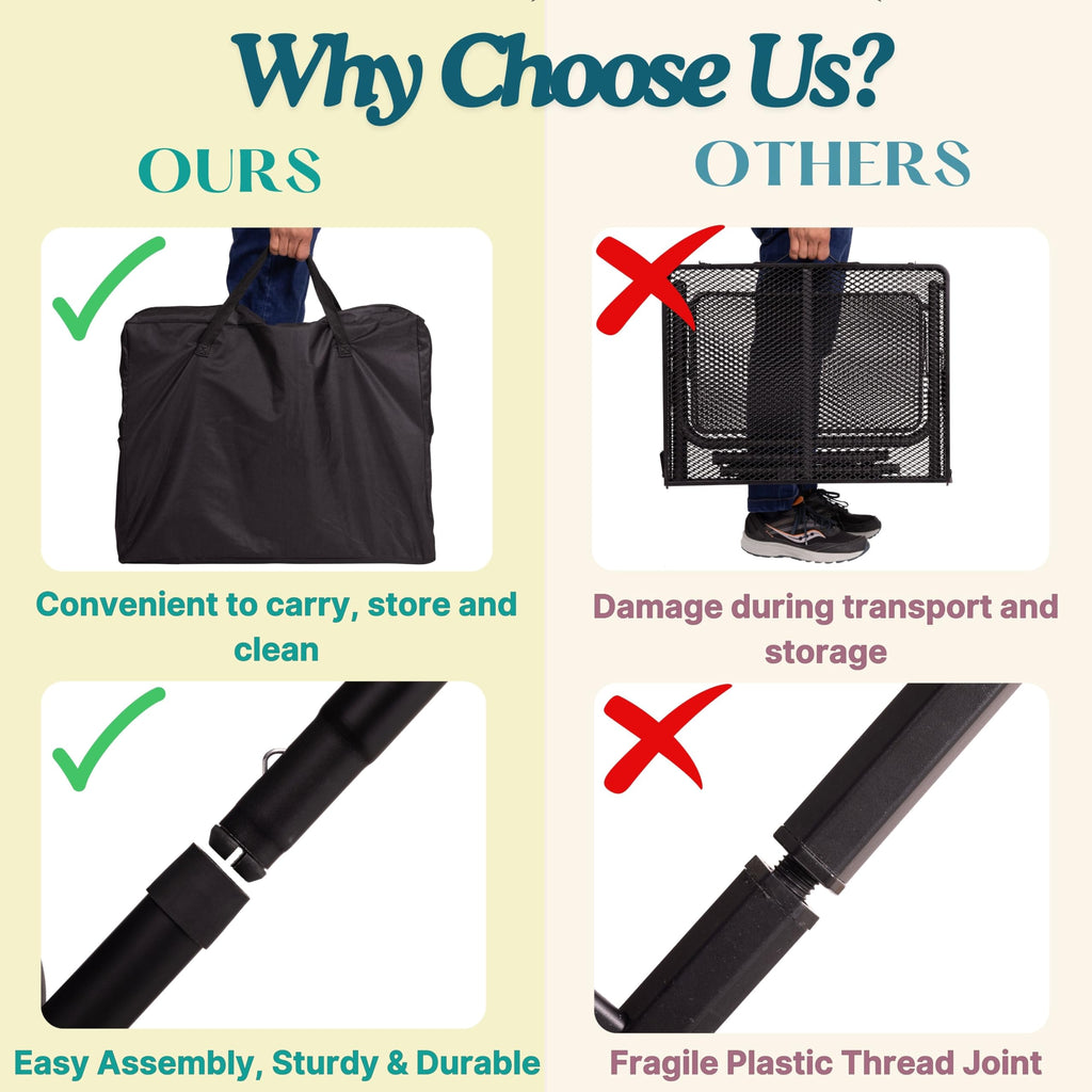 Folding Table w/ Carry Bag, Paper Towel Holder, Garbage Holder, Wing Panels, 3x2 FT Foldable Table for Portable