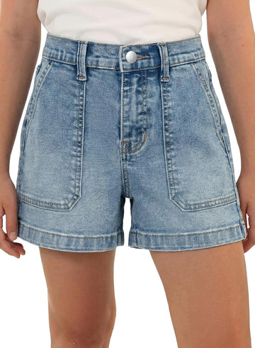 Teen Girls Stretch Jean Shorts with Pockets