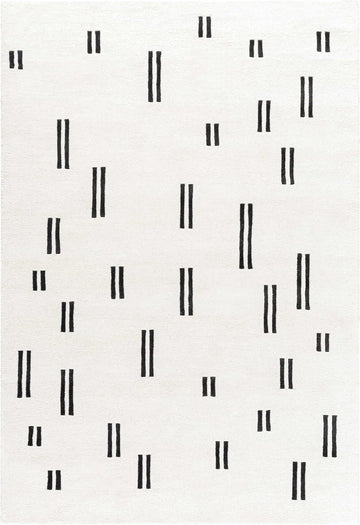Yitta Wool Living Room, Bedroom Area Rug - Abstract Striped Geometric - Contemporary Modern Minimalist Scandinavian