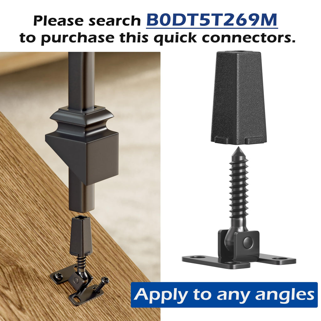 Wrought Iron Hollow Balusters - Deck Spindles Stair Railing indoor, Stair Single Spoon Knuckle Hollow Iron Baluster