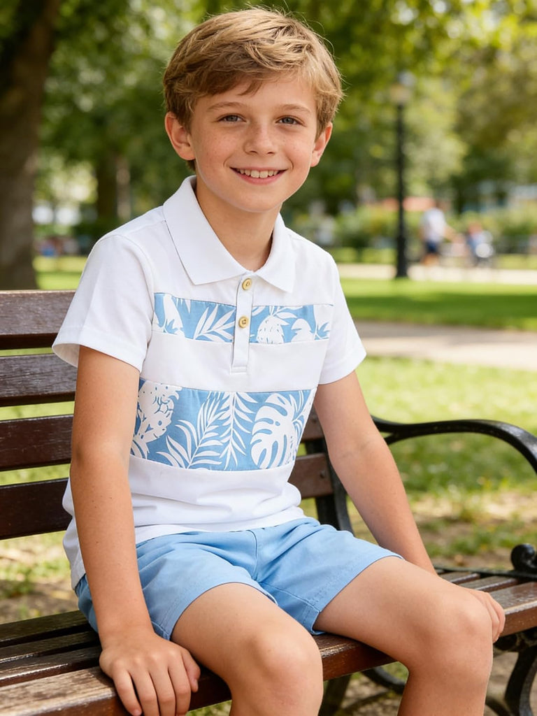 Toddler Boys 2 Piece Outfits Button Down Shirt and Shorts Set, Short Sleeve Casual Summer Clothes Years