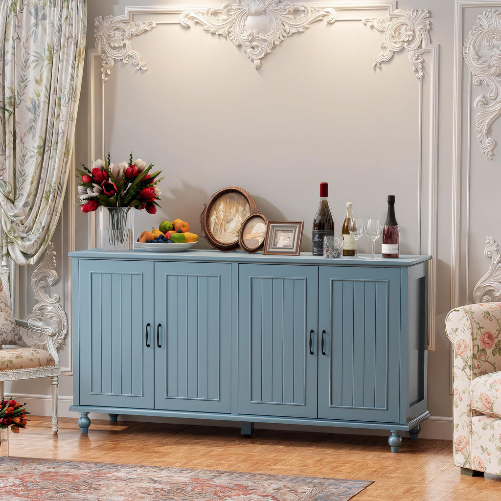 62'' Large Buffet Cabinet with Storage, Blue