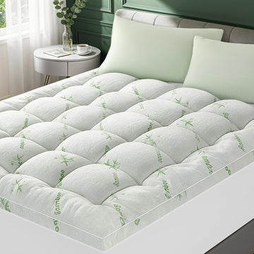 3 Inch Mattress Topper Full - Breathable Bambu Viscose Air Layer (54"x75") | Cool Natural bambu fiber fabric,silky