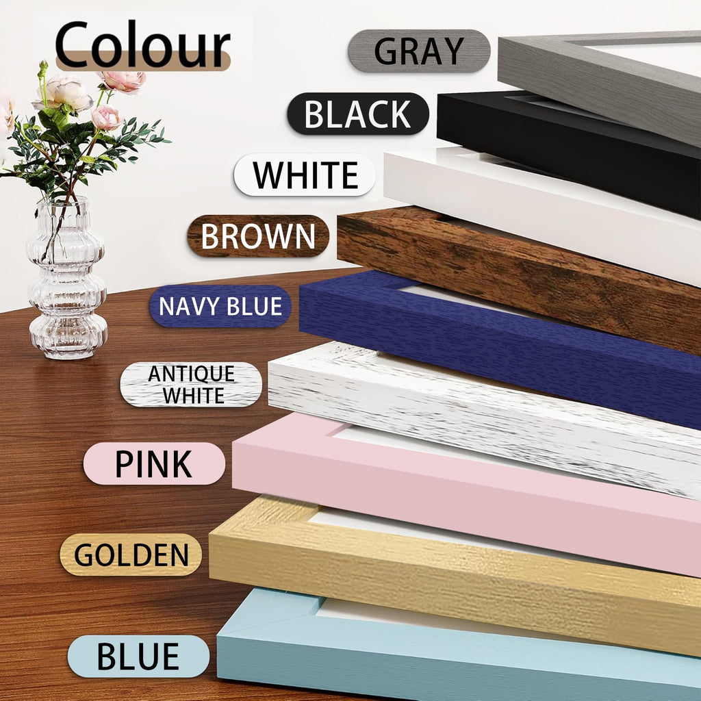11x14 Picture Frame Set of 12, Gallery Wall Frames, Navy Blue