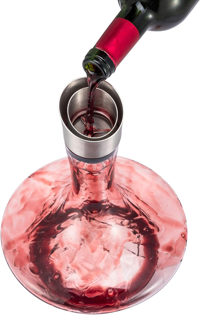 YouYah Iceberg Wine Decanter Set with Aerator Filter,Drying Stand and Cleaning Beads,Red Wine Carafe,Wine