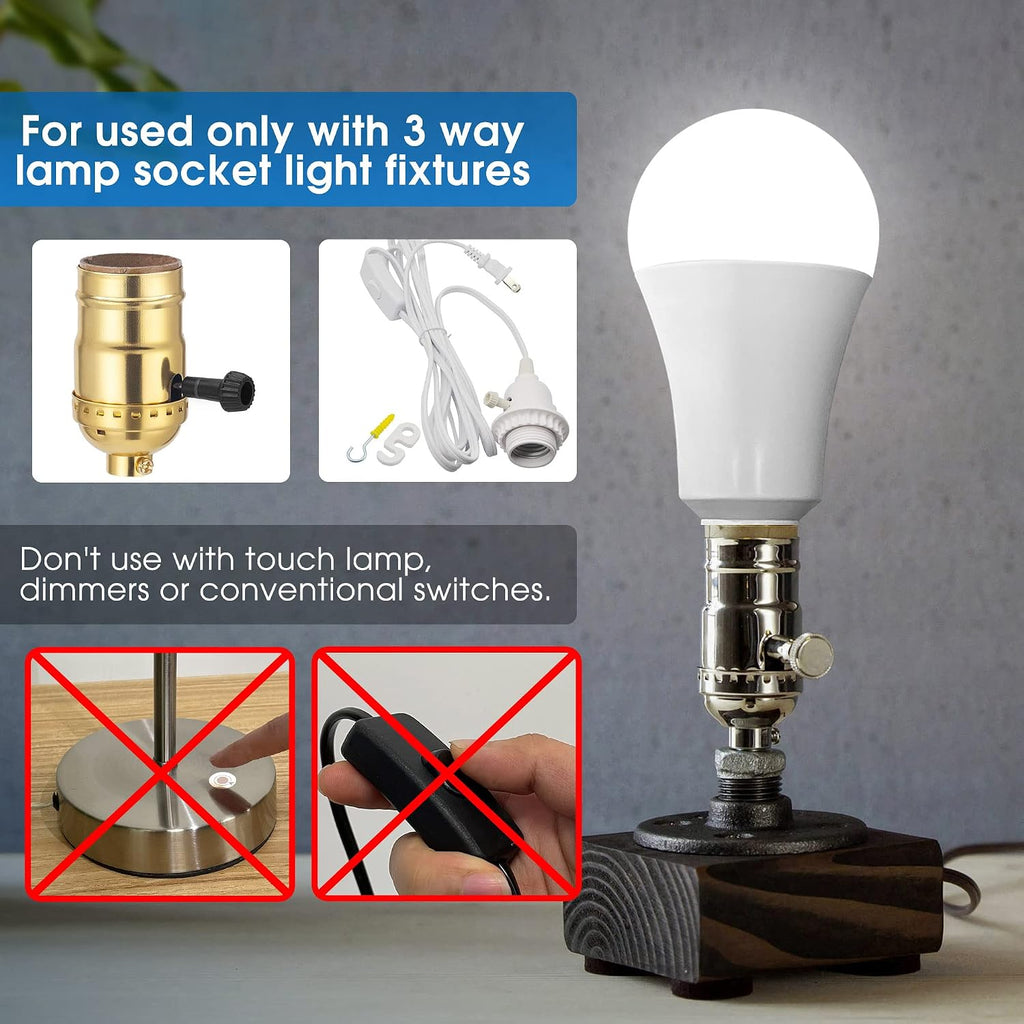 3 Way LED Light Bulbs 50-100-150W Equivalent A21 Daylight White