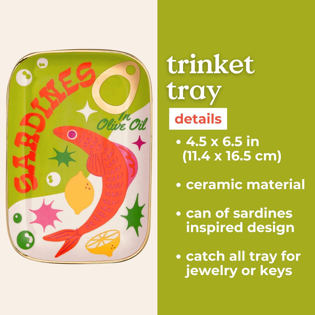 Novelty Ceramic Trinket Tray, Sardines
