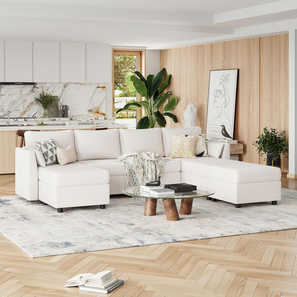 Modular Sectional Sofa Couches, Large Convertible Modular Couches with Storage