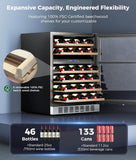 Wine Fridge Beverage Refrigerator - 24” Dual Zone 41 - 64°F/41-64°F Wine Cooler 