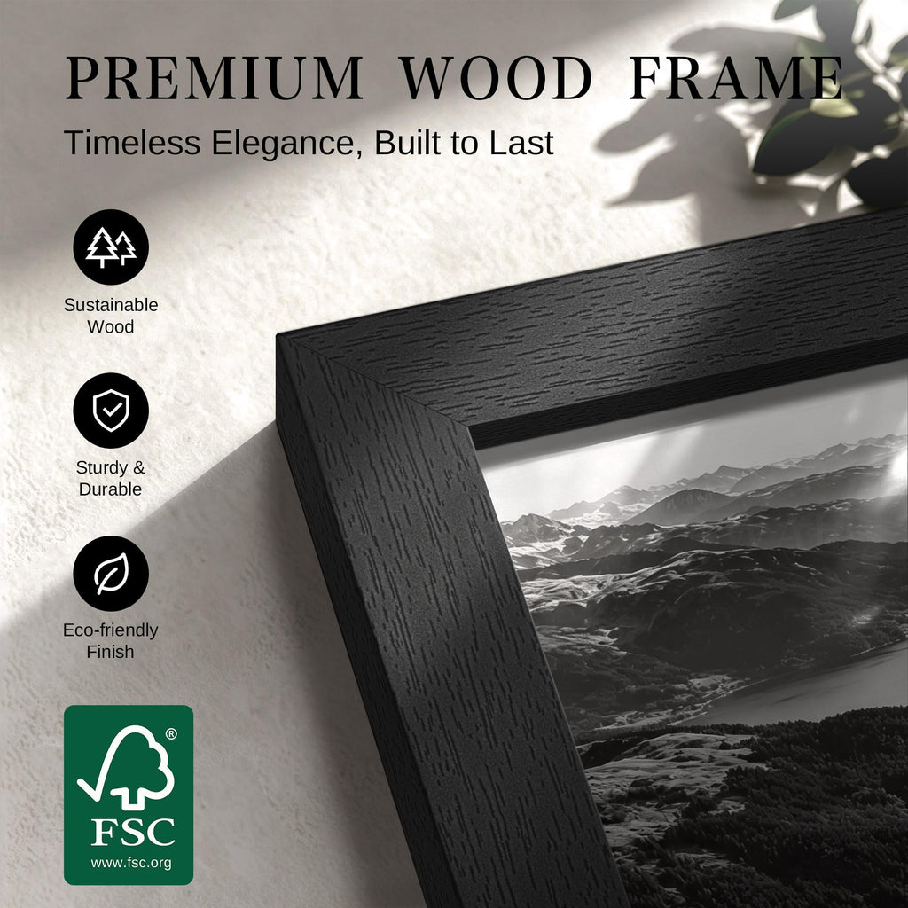20x30 Frame, Black Wood Poster Frames for Wall Display, 2 Pack