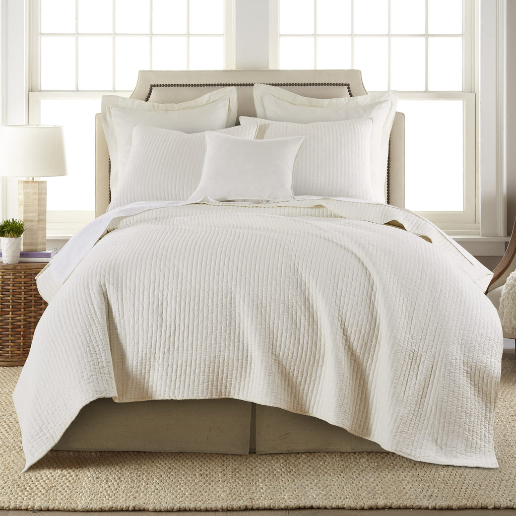 Faux Linen Dust Ruffle, 16-inch Drop with Box Pleat