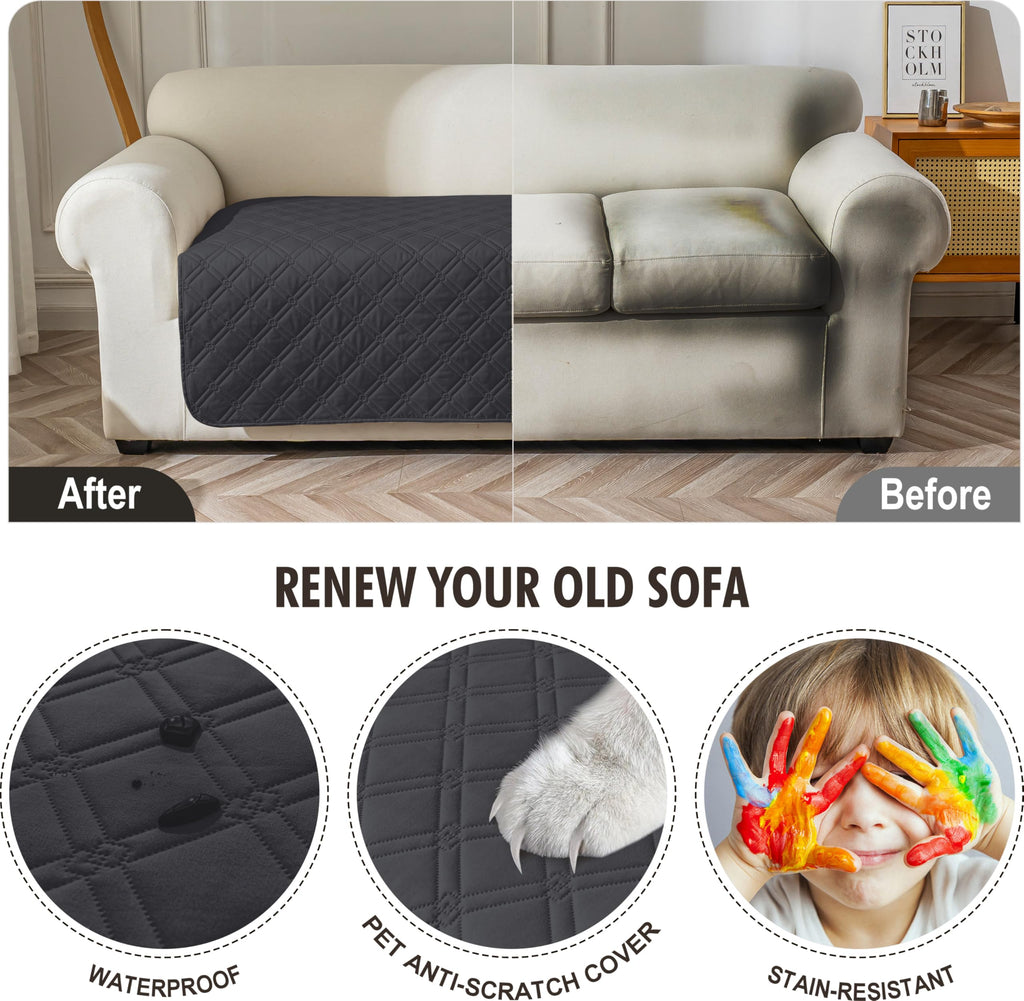 Waterproof Couch Cover, Washable Anti-Slip 51 inch Loveseat Sofa Covers with 2 Cushions, Sectional Couch Covers for