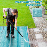 Outdoor Plastic Straw Rug, Reversible Outdoor Rug Waterproof 9x12 Rugs for Patio, RV Camping Rug Pic