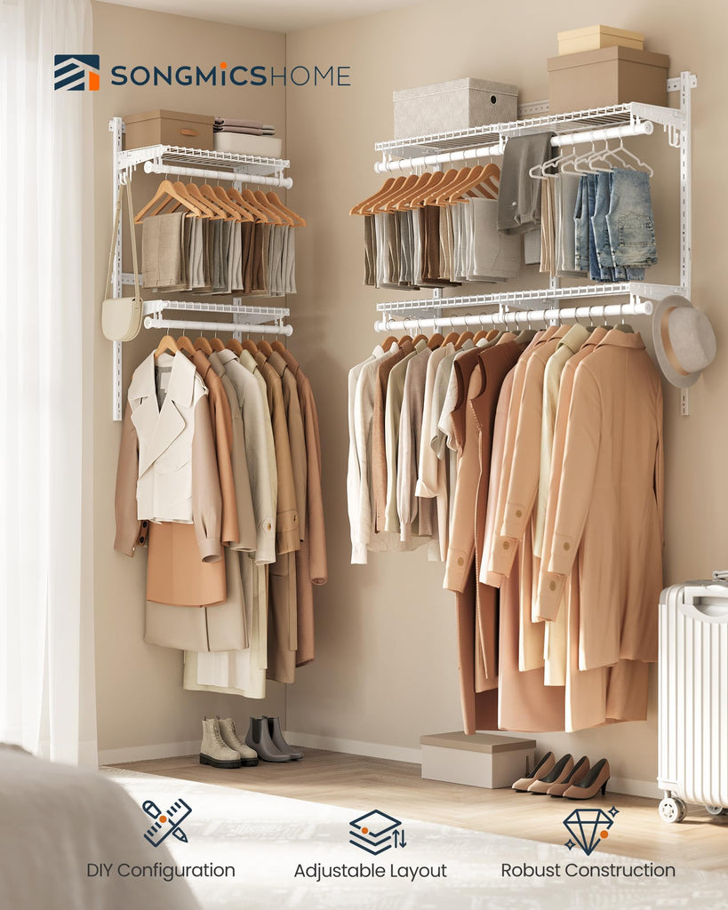 Closet System, Closet Insert Organizer, 6-8 ft Closet Shelves
