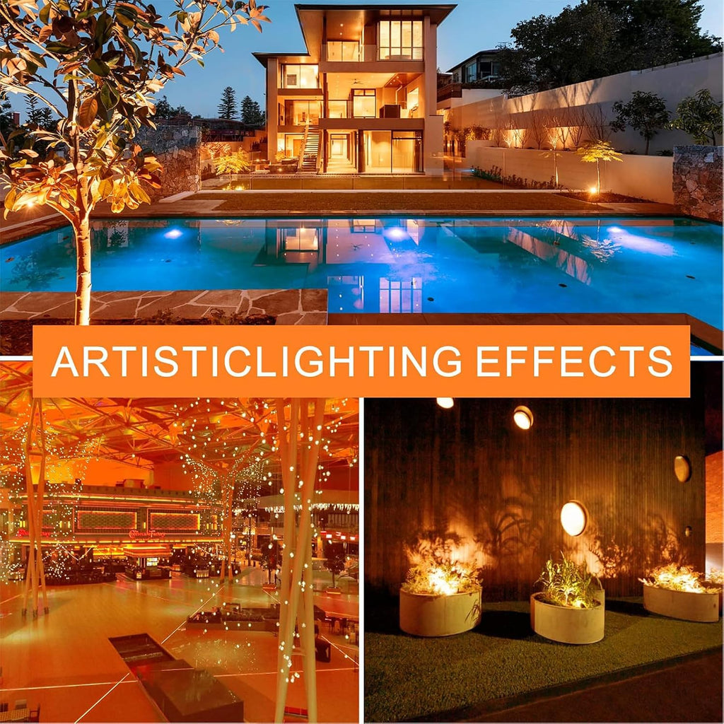4 Pack LED Orange Light Bulb, 100W Equivalent A19 Color Light Bulbs
