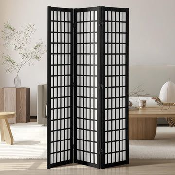 Room Divider, 3 Panel Japanese Room Divider, Wood Folding Privacy Screen Indoor, Japanese Partition Dividers Portable