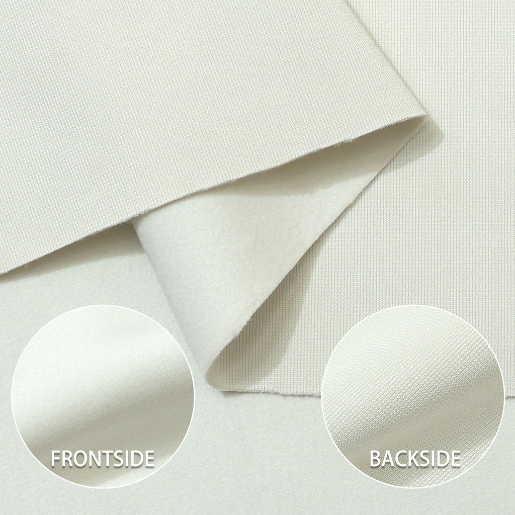 Velvet Upholstery Fabric, 58 inches Wide (Off-White, Half Yard)
