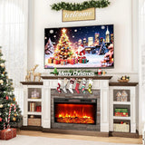 80" Fireplace TV Stand for TVs Up to 90 Inch, Electric Fireplace with Mantel