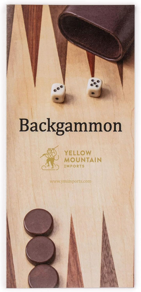 Wooden Inlaid Backgammon Set, Dorne - with Wooden Playing Pieces and Accessories, 13-inch Board