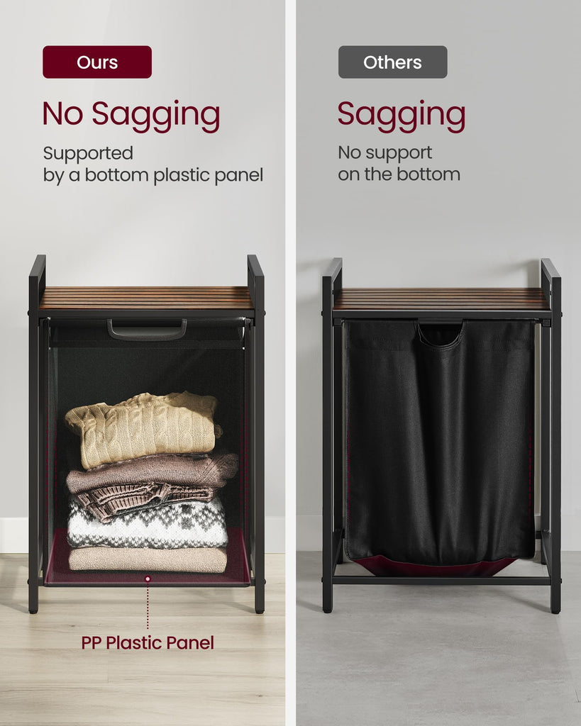 Laundry Hamper with Shelf, 1 Pull-Out Bag, 17.2 Gallons (65L)