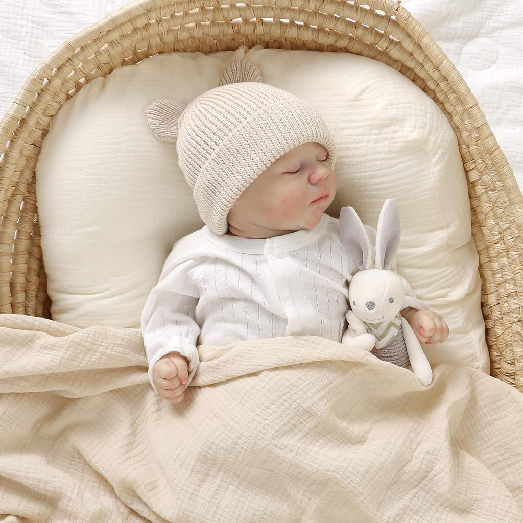 Cotton Baby Beanie Winter Knitted Hat with Bear Ear