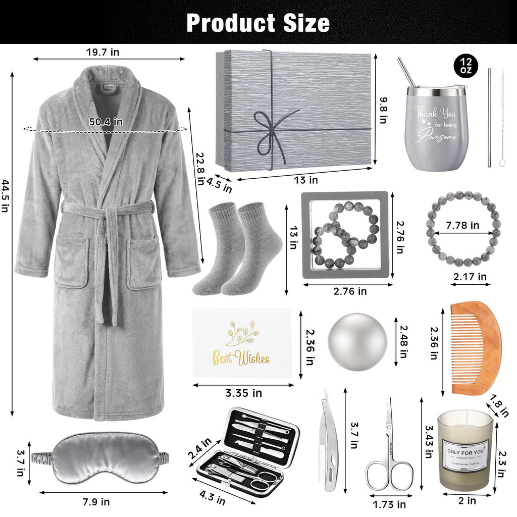 15 Pcs Birthday Gifts for Men Beard Care Set, Unhooded, Grey